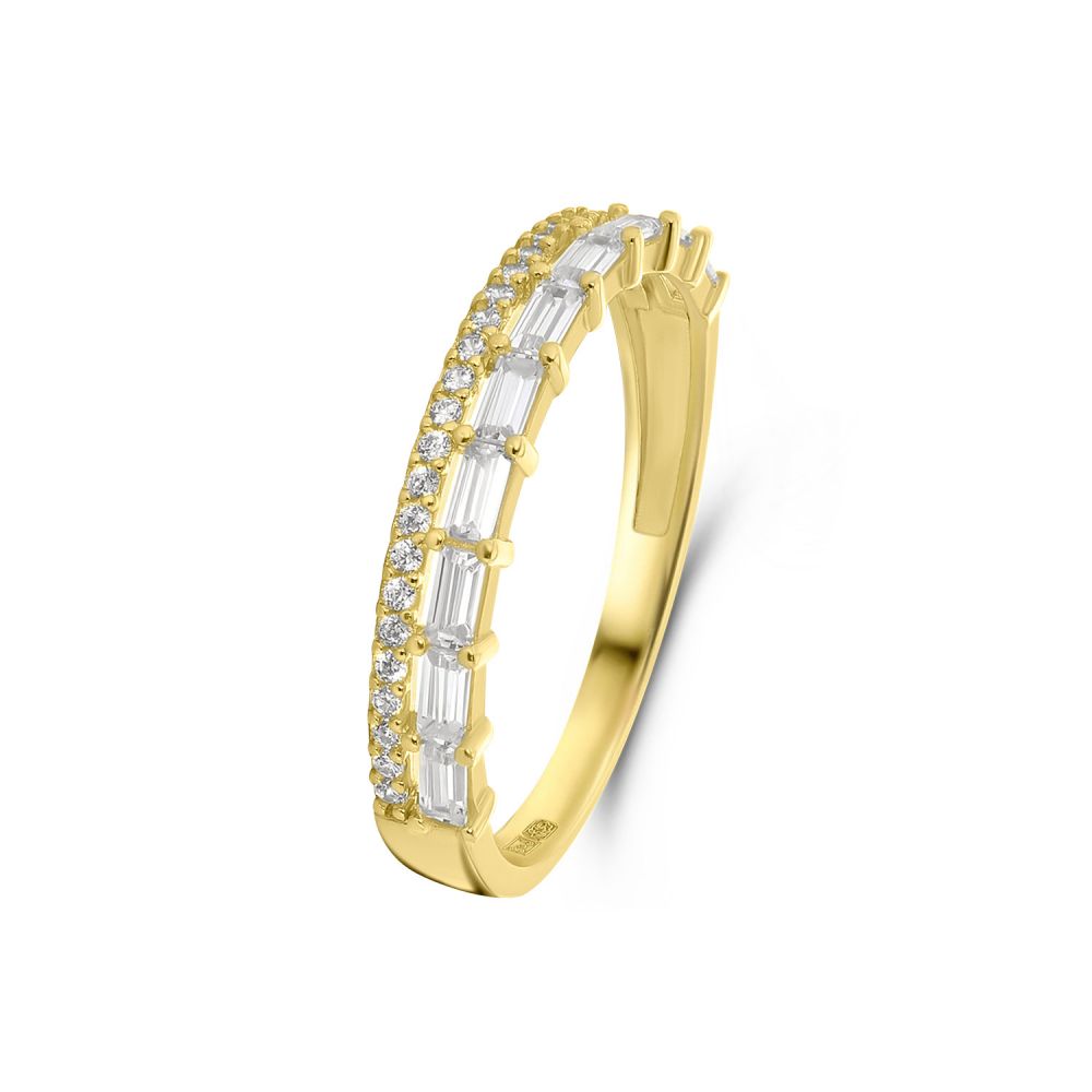 8k gouden ring met zirkonia briljanten